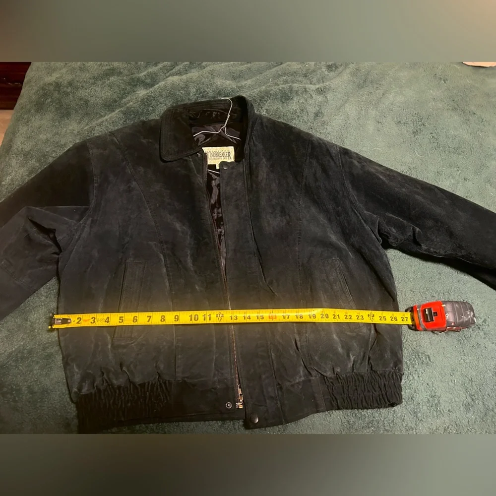 Vintage Men's Black Suede Bomber Jacket